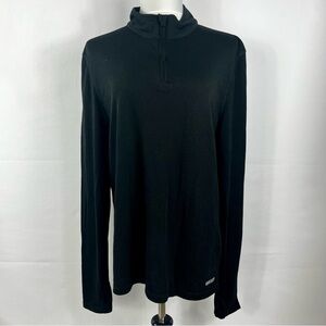OMNI-WOOL Base Layer L/S Black Wool Blend 1/4 Zip Shirt  Thumb Holes Men’s XL